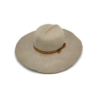 EL SORRELL Men’s Custom Felted Wool Fashion Hat Cream Orange Plaid